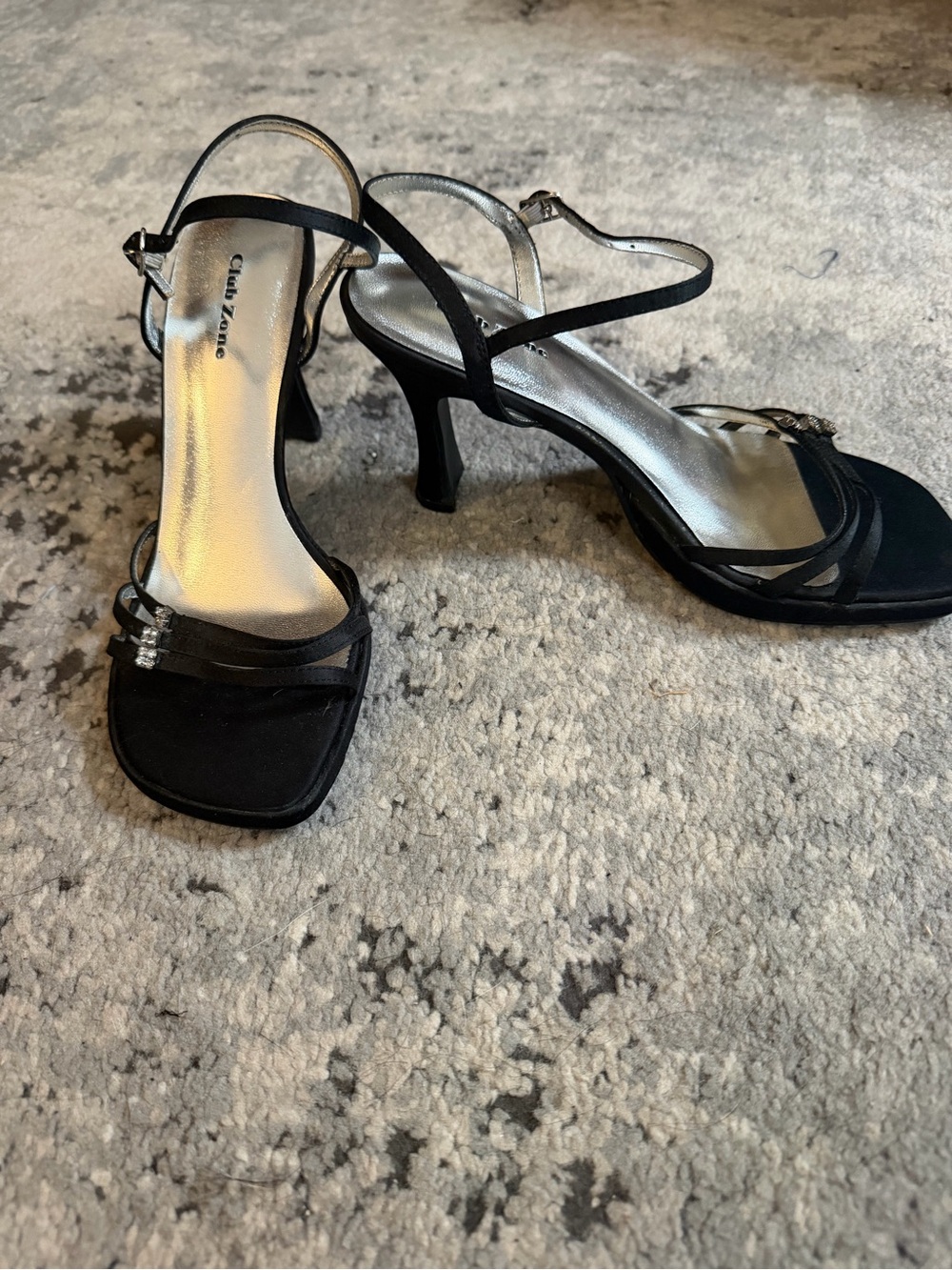 Club Zone Black Strappy Evening Heel Sandals size 7